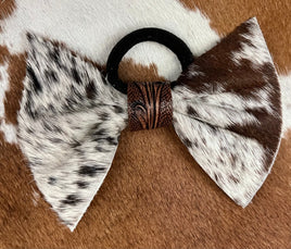 Cowhide & Tooled Leather Bow