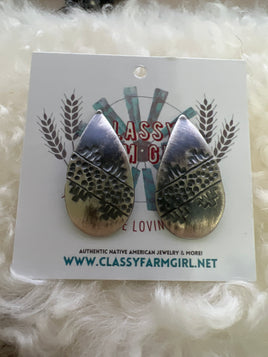 James Martin Stamped Tear Drop Earrings