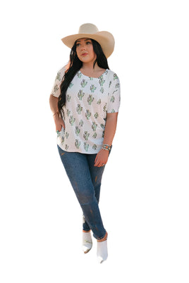 Cactus Crew Neck Top