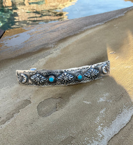 Arnold Yazzie Turquoise SS Barrette