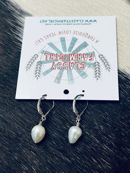 Fresh Water Pearl Lever Back Earrings
