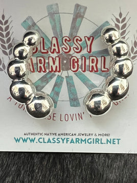 Beaded Sterling Silver Earrings