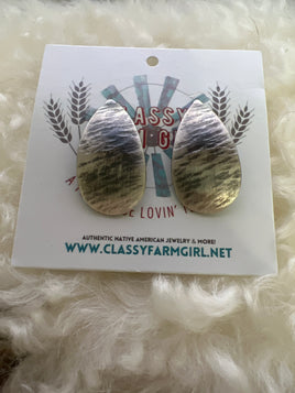 James Martin Hammered Tear Drop Earrings
