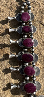 
              Kee Johnson Purple Spiny Squash Blossom and Earrings
            