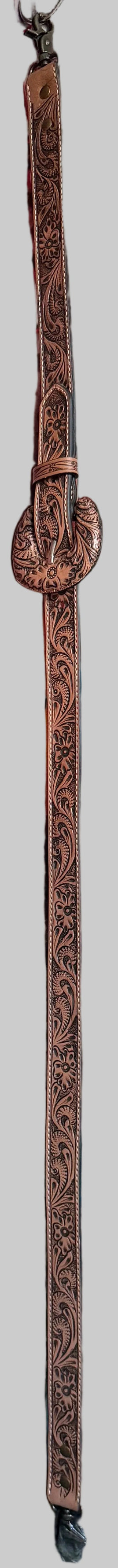 Tooled Leather Buckle Handbag Crossbody Strap