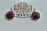 
              Dahlia Rose Round Stud Earrings
            