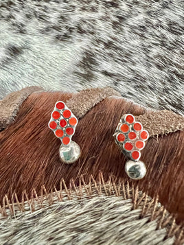 Devon Quam Zuni Coral Stud Earrings