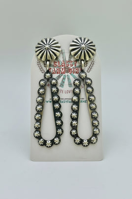 Jerrome Yazzie Concho Repousse Earrings