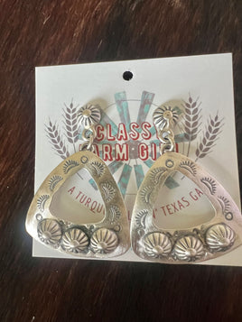 Dangle Hand Stamped Earrings