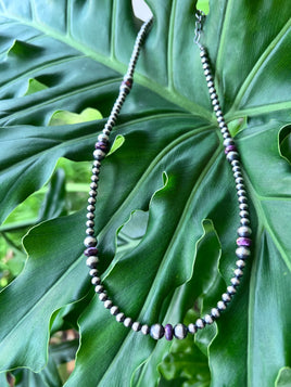 Purple Spiny & Pearl Necklace
