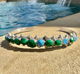 Erma Esalalio Malachite & Demin Lapis Stacker Cuff