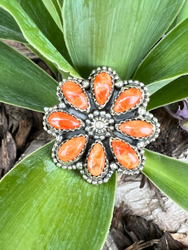 HaDa Collection Apple Coral Flower Cluster Ring