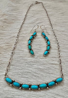 
              Robert Yazzie Turquoise Bar Necklace and Earring
            