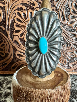 Rita Lee Repousse Sleeping Beauty Turquoise Ring