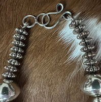 
              Michelle Jameson Bright Silver Graduated Handmade Saucer & Fluted Bead Necklace
            