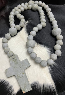 Cross Rosary Clay Garland