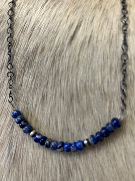 Lapis Bar Necklace