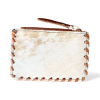 
              Turquoise Tooled Leather & Cowhide Coin Pouch
            