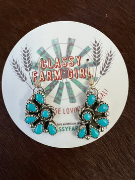 FB 1/2 Cluster Kingman Earrings