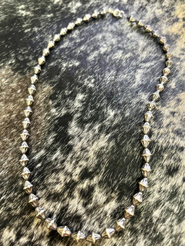 Oval Textured Beaded Necklace
