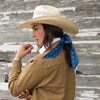 Fringe Twilly-Navy Buck Stitch
