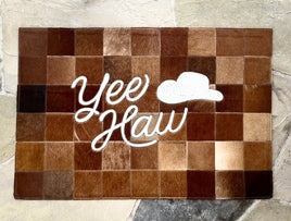 YEEHAW Cowhide Patchwork Doormat