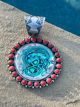 Tyler Brown Abalone/Coral Pendant