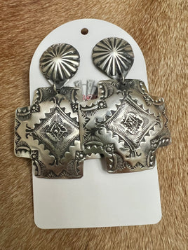 Vincent Platero Cross Dangle Earrings