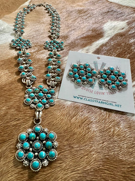 Dillion Cheama Snake Eye Link Lariat & Earrings