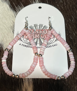 Ella Mae Garcia Conch Shell & Beaded Hoop Earrings