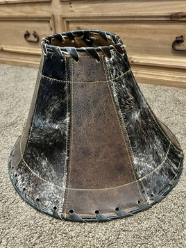 Cowhide & Leather Lampshade-Medium