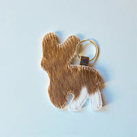 
              Deer Tooled Leather & Cowhide Keychain
            