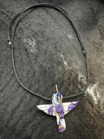 
              Matt Mitchell Purple Mohave Hummingbird Fetish Leather Adjustable Necklace
            