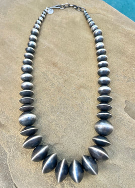 Rose Martin Graduated Handmade Pearl & Saucer Bead Necklace