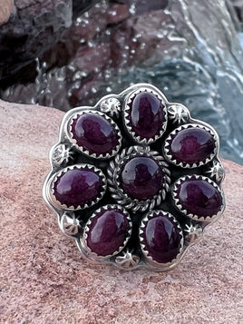 Purple Spiny Cluster Ring
