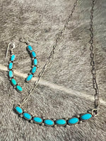 
              Robert Yazzie Turquoise Bar Necklace and Earring
            