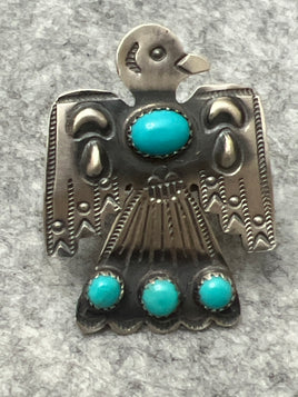 Tim Yazzie Thunderbird with Turquoise Ring