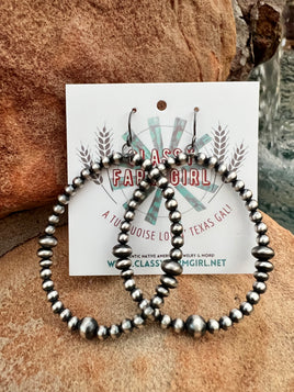 Graduated Pearl Hoop SS Earrings