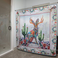 
              Fringe Shower Curtain-Jewelled Jackalope
            