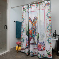 
              Fringe Shower Curtain-Jewelled Jackalope
            