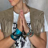 
              Fringe Twilly- Kingman Turquoise
            