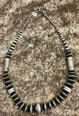 Rose Martin Handmade Pearl, Saucer, & Barrel Bead Necklace