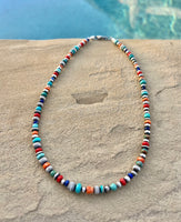 
              Multi Stone Graduated Fluted Pearl Bead Necklace
            