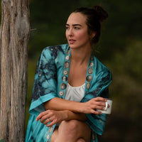 
              Fringe Scarves-Kimono/Robe-Kingman Turquoise
            