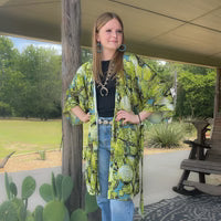 
              Fringe Scarves-Kimono/Robe-Prickly Pear
            