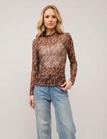 
              Boot Stitch Brown Mesh Top
            