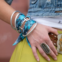 
              Fringe Twilly-Turquoise and Conchos
            