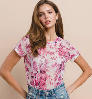 
              Pink Rose Mesh Top
            