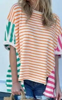 
              Colorblock Patchwork Baggy T Shirt
            