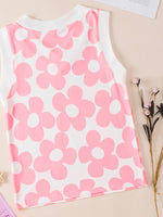 
              Pink Cute Flower Tank Top
            